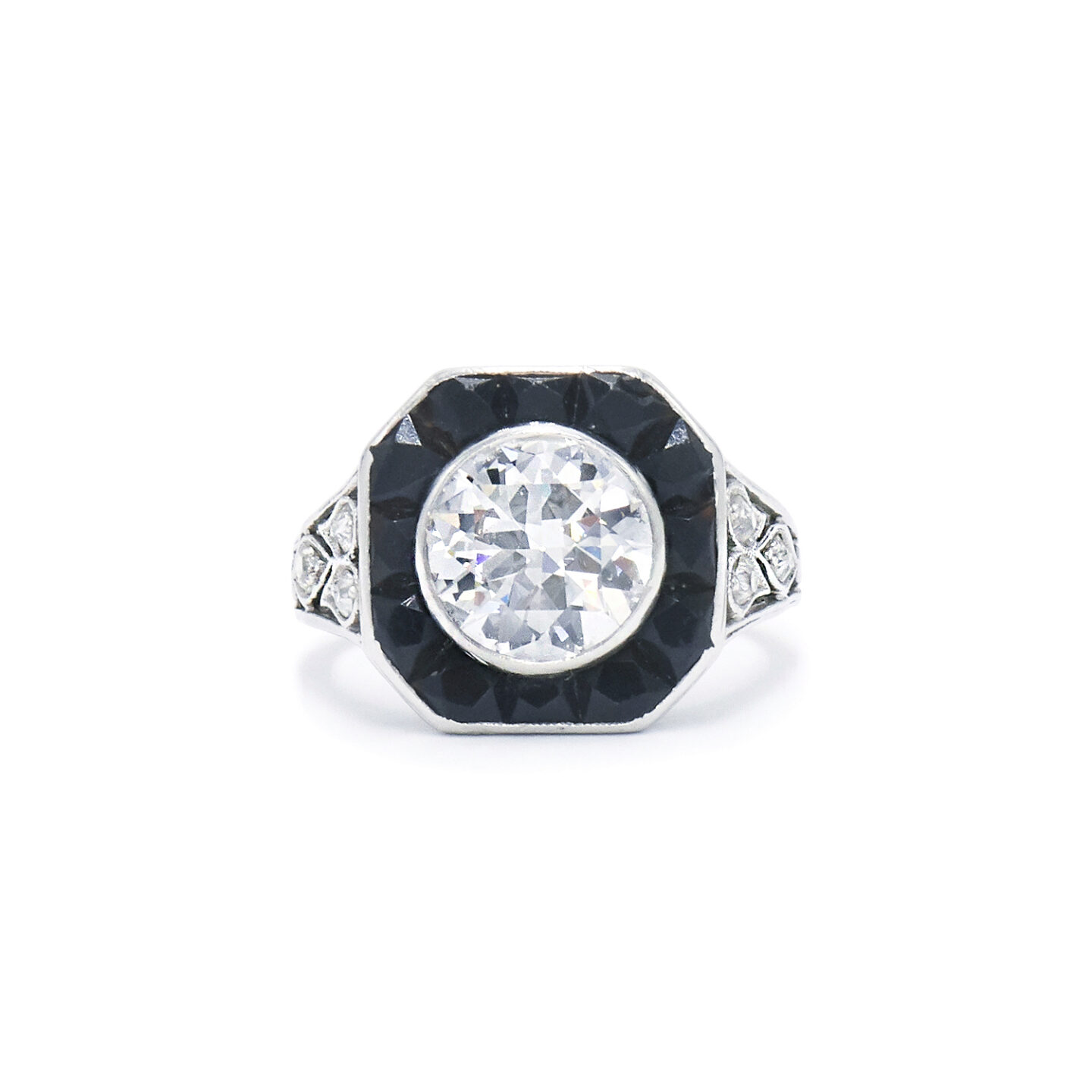 Art Deco Diamond And Onyx Ring Fred Leighton