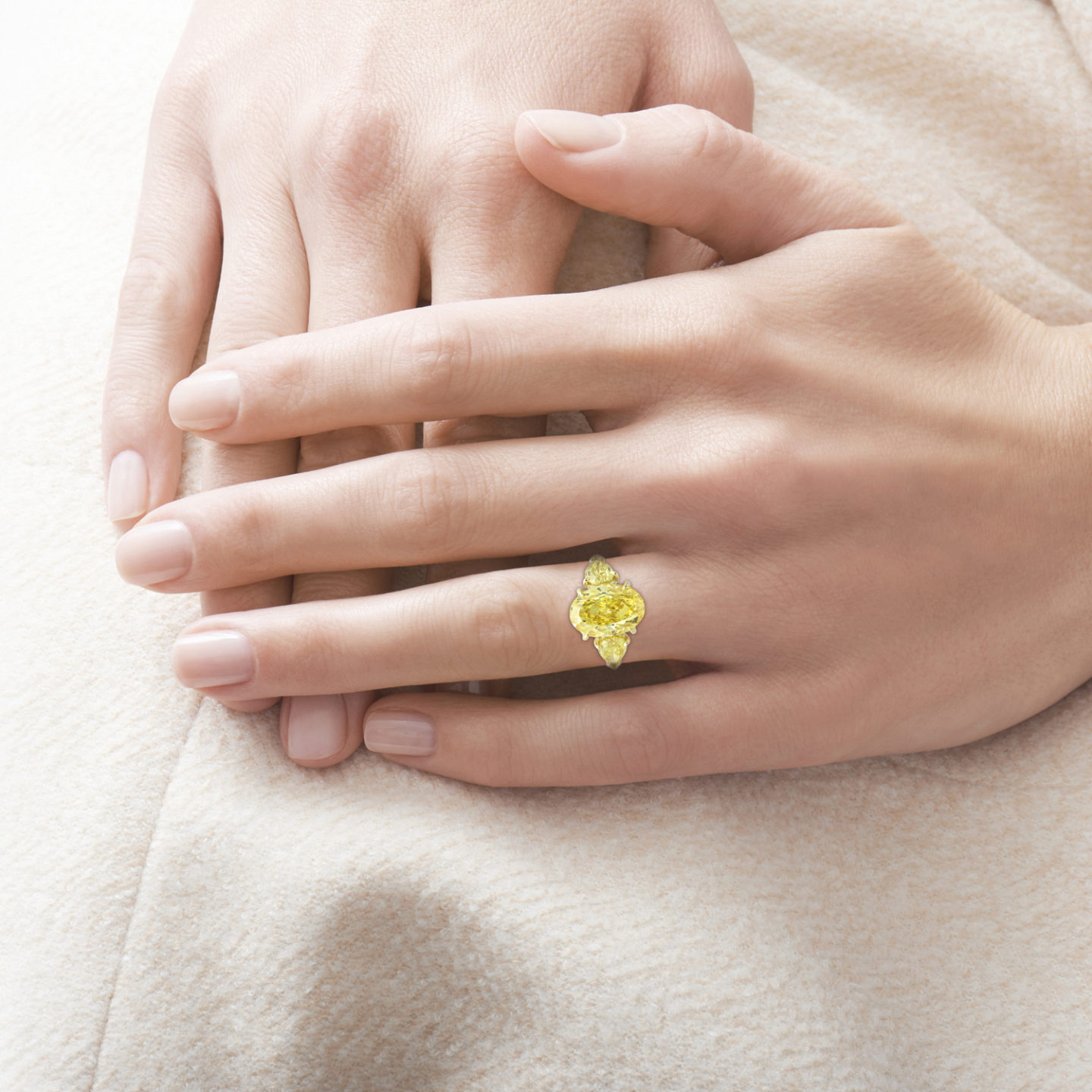 pear shaped yellow diamond