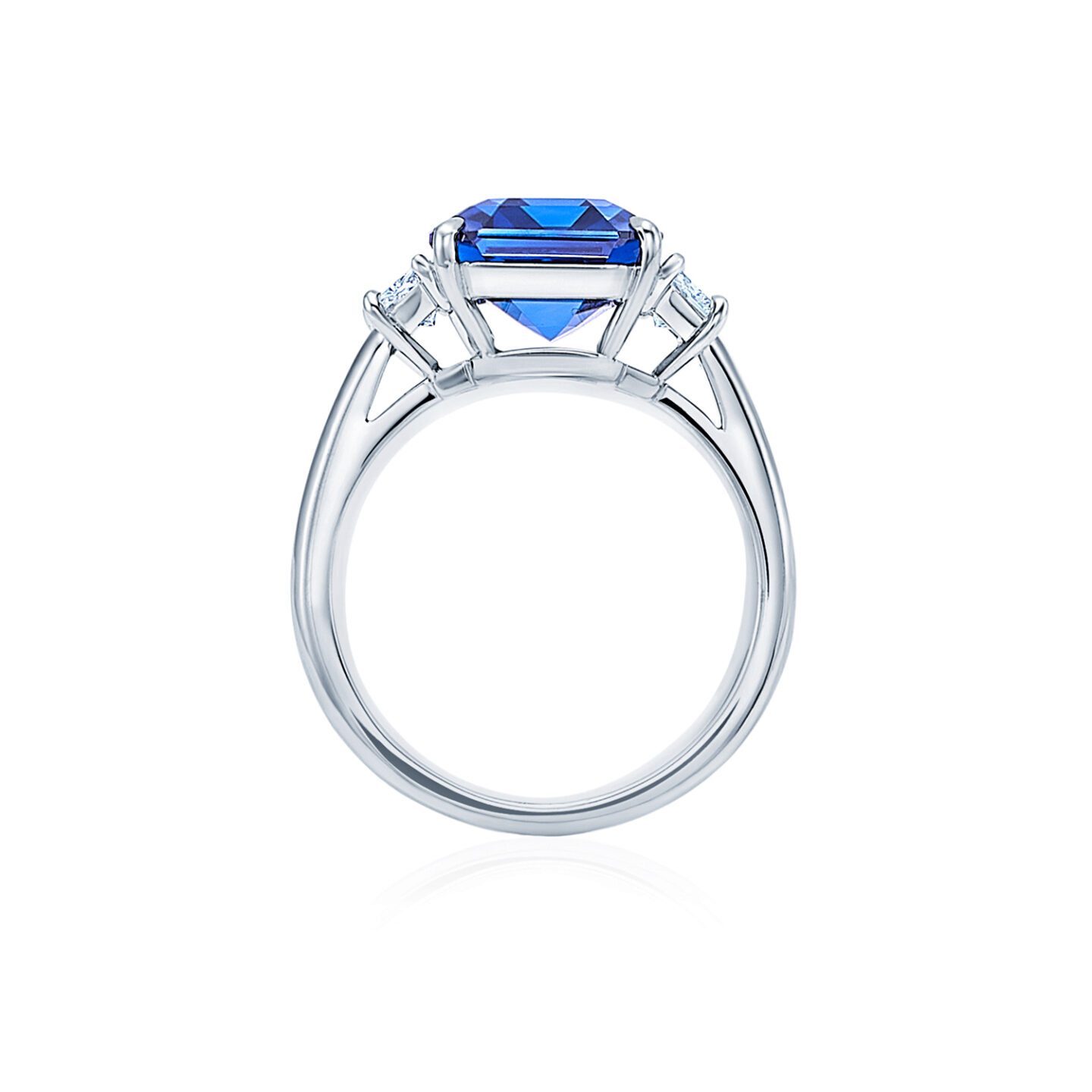 Emerald Cut Blue Diamond Engagement Ring in Platinum Kwiat